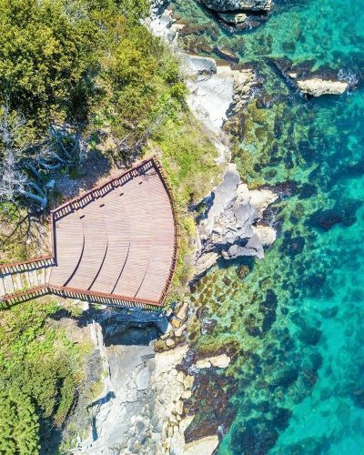 Genoese Castle wooden platform with sea view