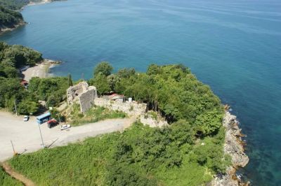 Genoese Castle ruins nestled among trees