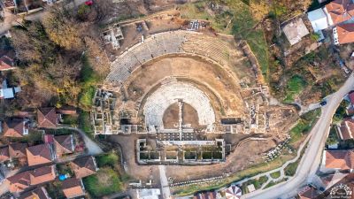 Aerial view of Prusias ad Hypium Ancient City theater