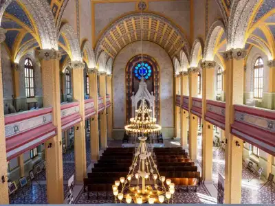 Edirne Büyük Sinagogu havai çekim iç yapı ve avize