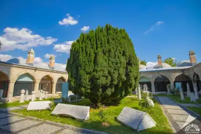 Turkish-Islamic Arts Museum courtyard square gravestones