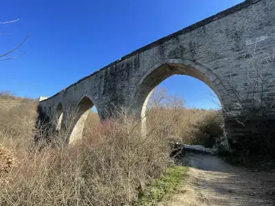 Yedigöz Su Kemeri yakından kemer detayı ve bitki