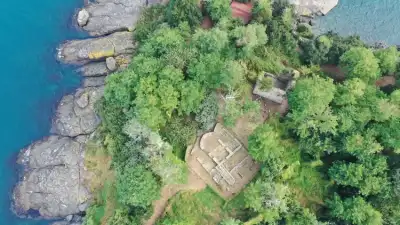 Giresun Adası dalgalar arasında kaya ve ağaçlar