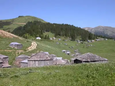 Gölyanı Obası Yaylası'nda taş yapılı geleneksel evler