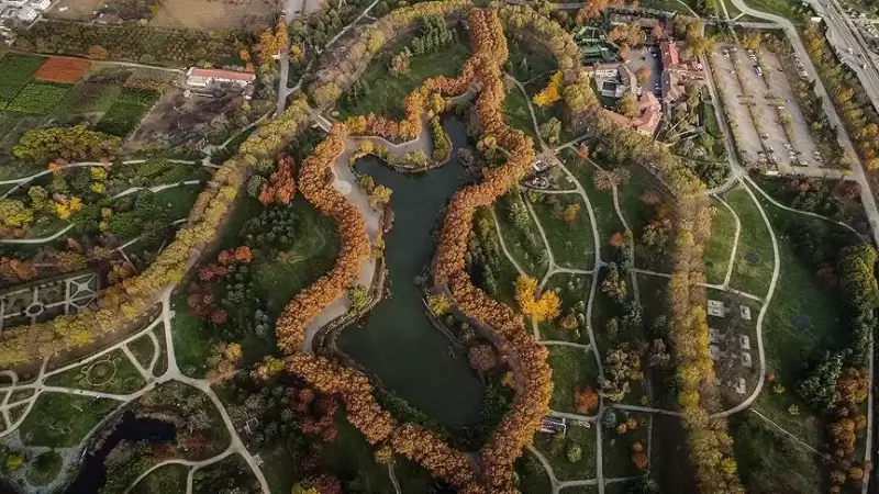 Soğanlı Botanik Parkı havadan sonbahar görünümü
